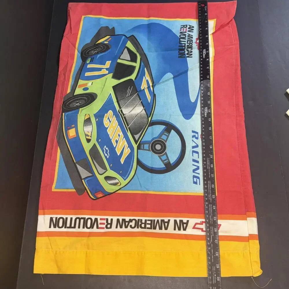 Vintage 80's Chevy Chevrolet Racing Standard‎ Pillow Case An American Revolution